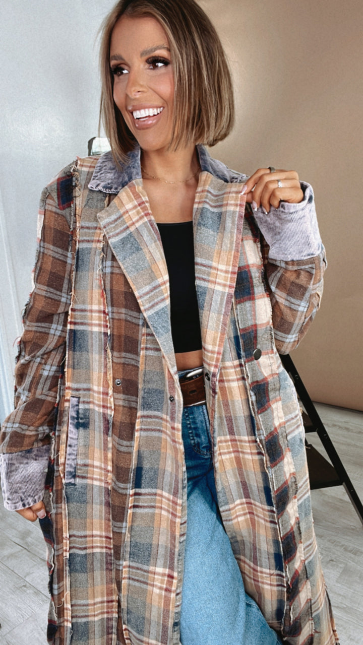 Oli & Hali: Stop & Stare Washed Plaid Jacket