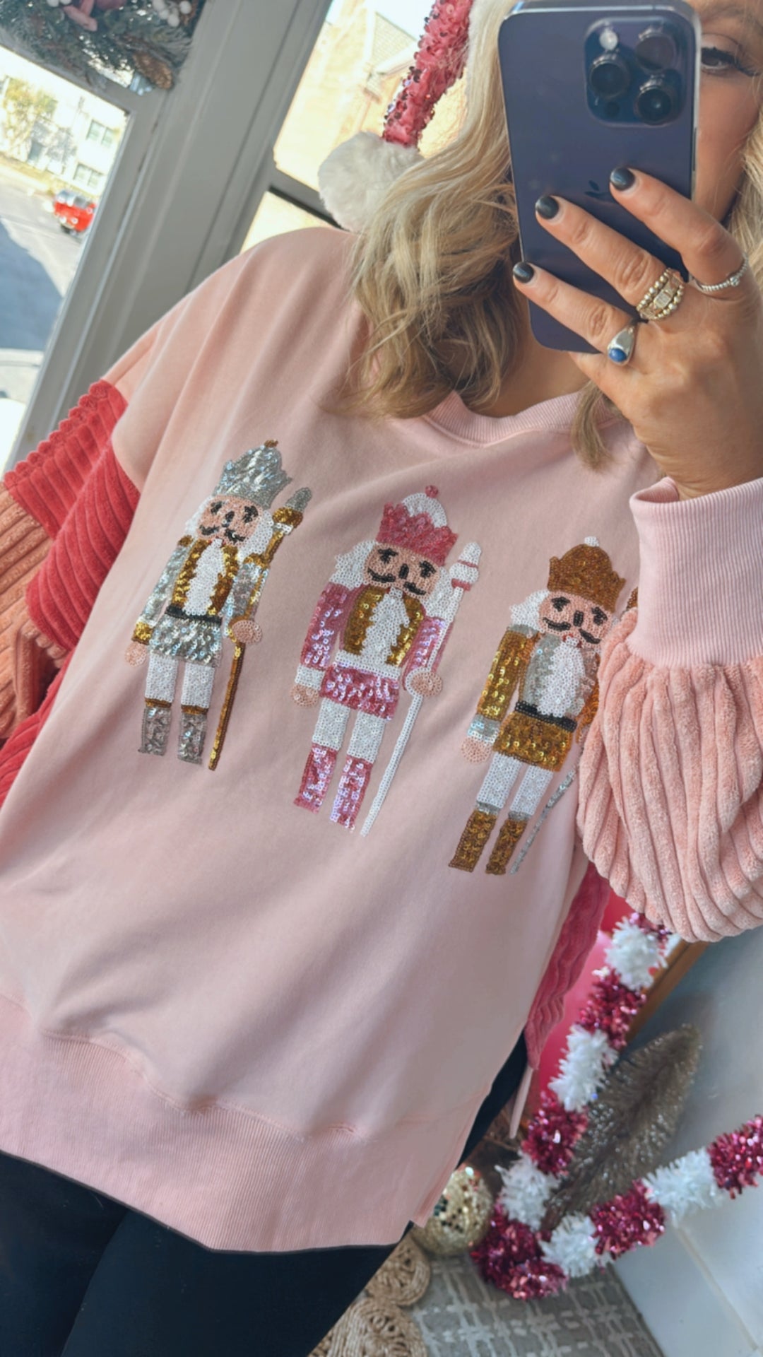 Most Cheer Nutcracker Oversized Sweatshirt, Pink