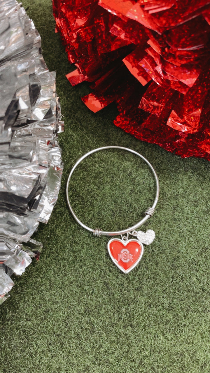 Ohio Heart Bracelet, Silver