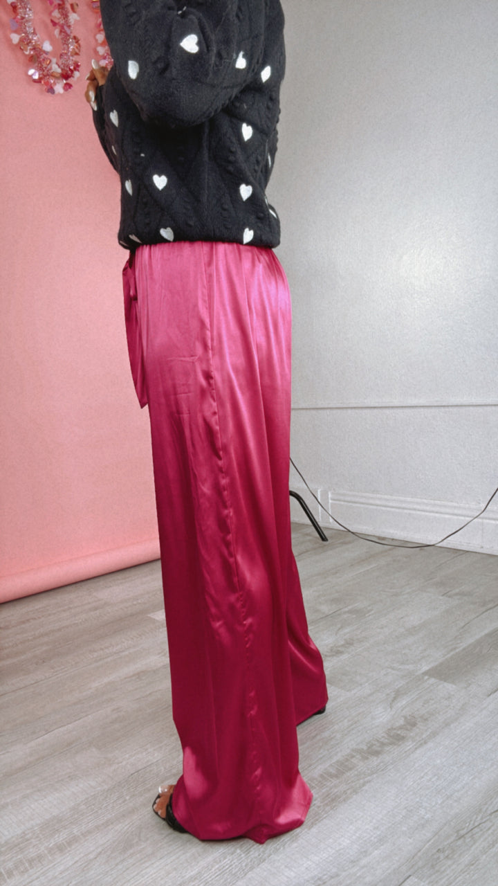 Best For Last Satin Pant, Magenta