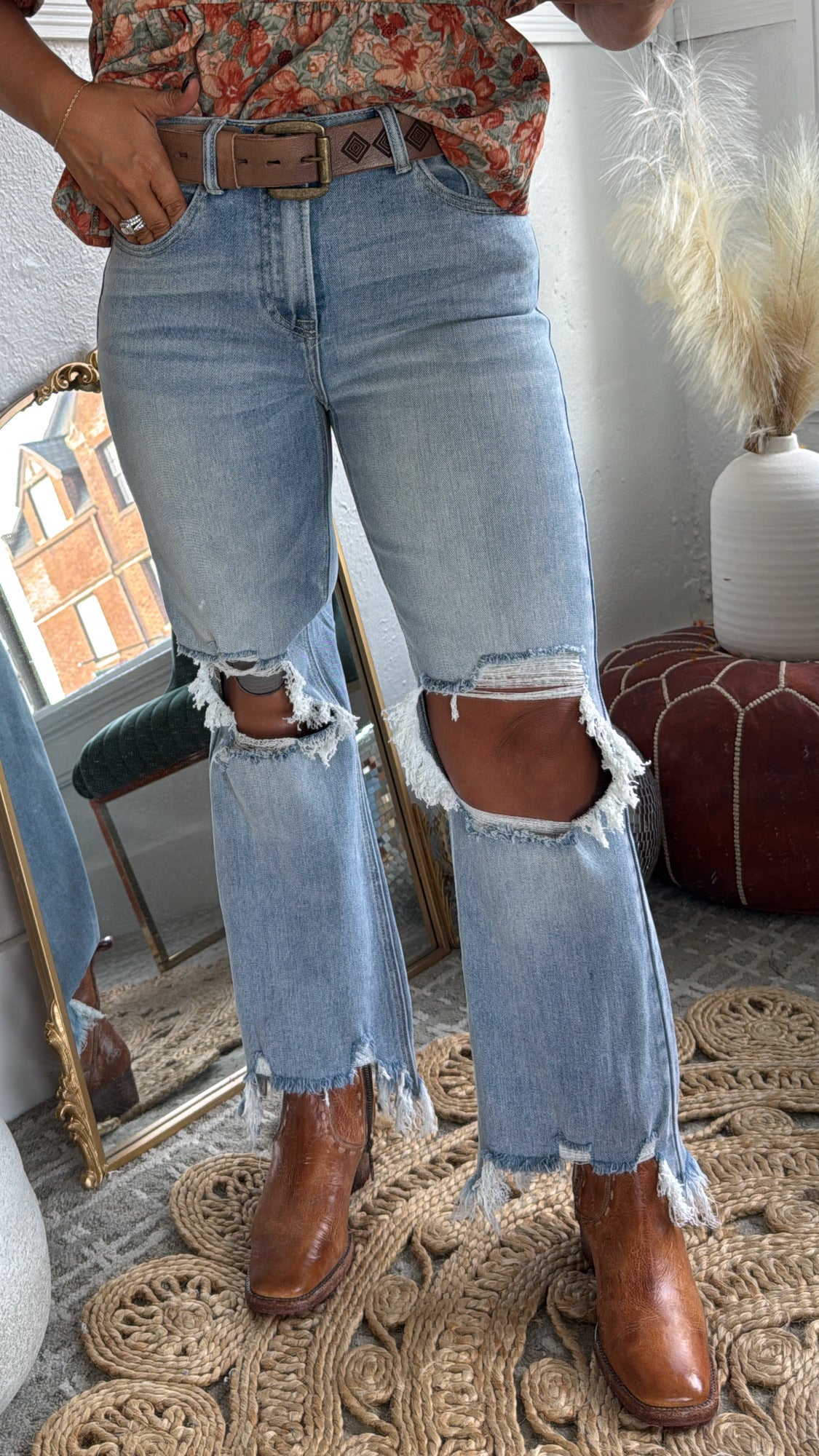Stevie Straight Leg Jean Light Wash RISEN