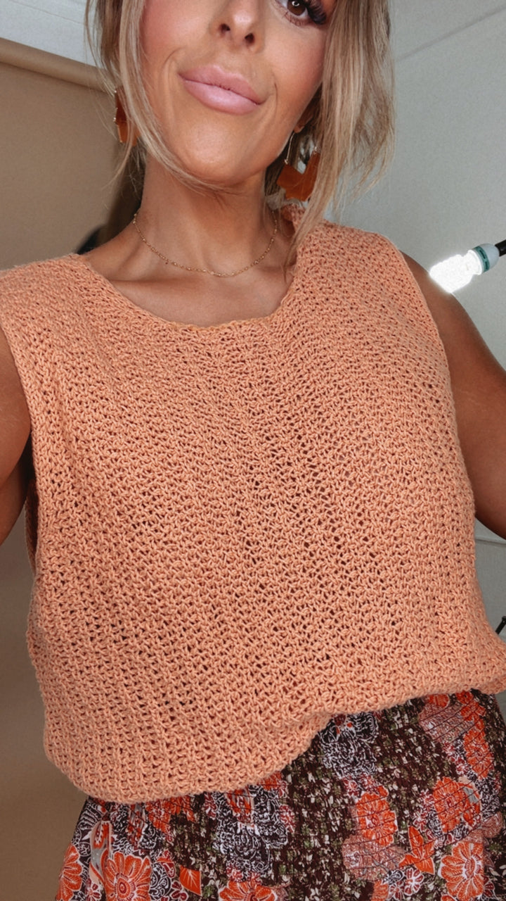 BY TOGETHER: Knit Slouchy Tank, Peach