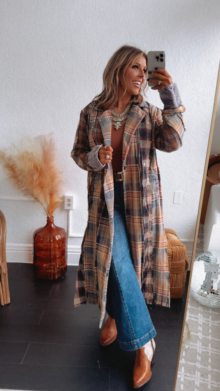 Oli & Hali: Stop & Stare Washed Plaid Jacket