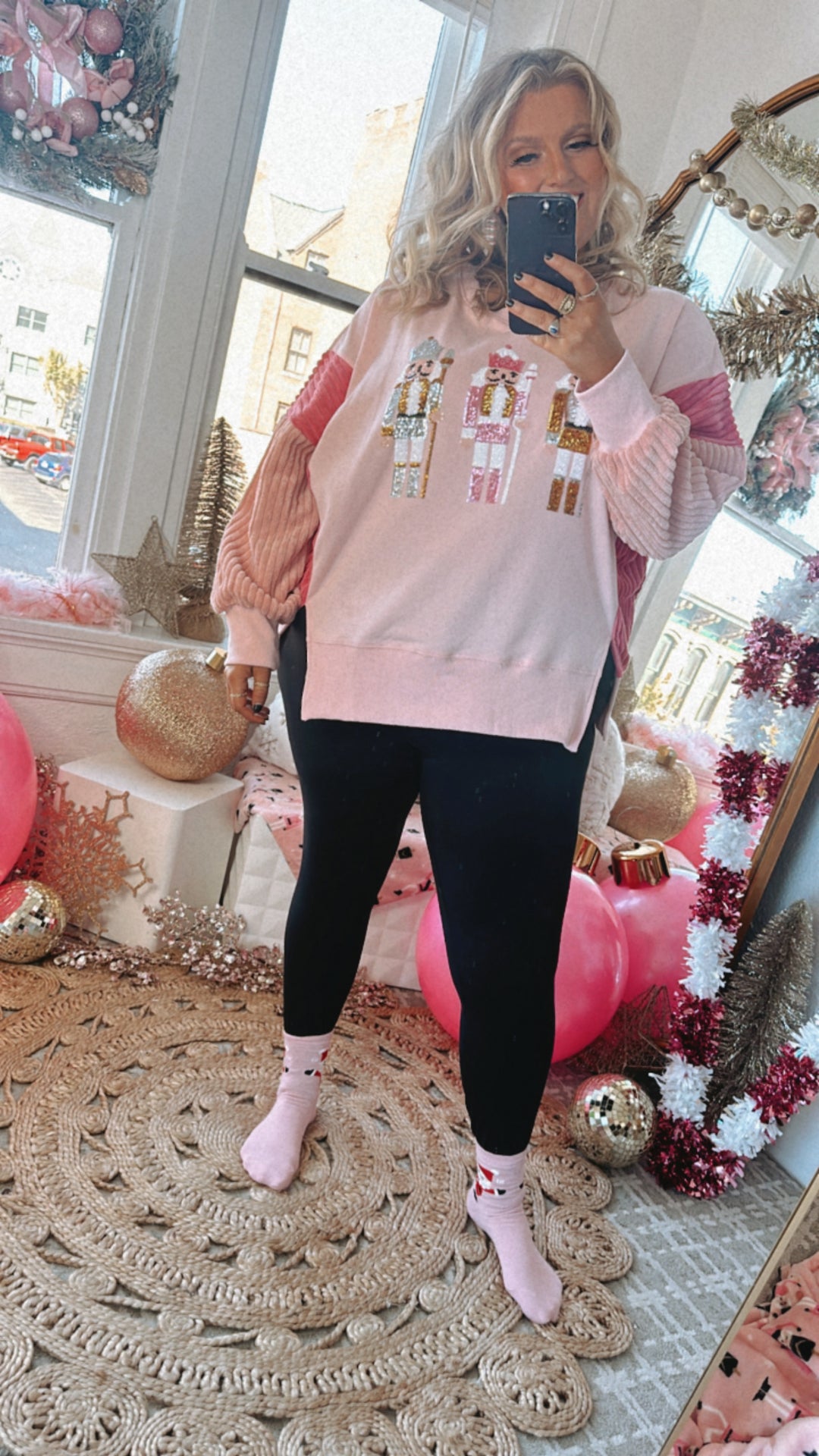 Most Cheer Nutcracker Oversized Sweatshirt, Pink