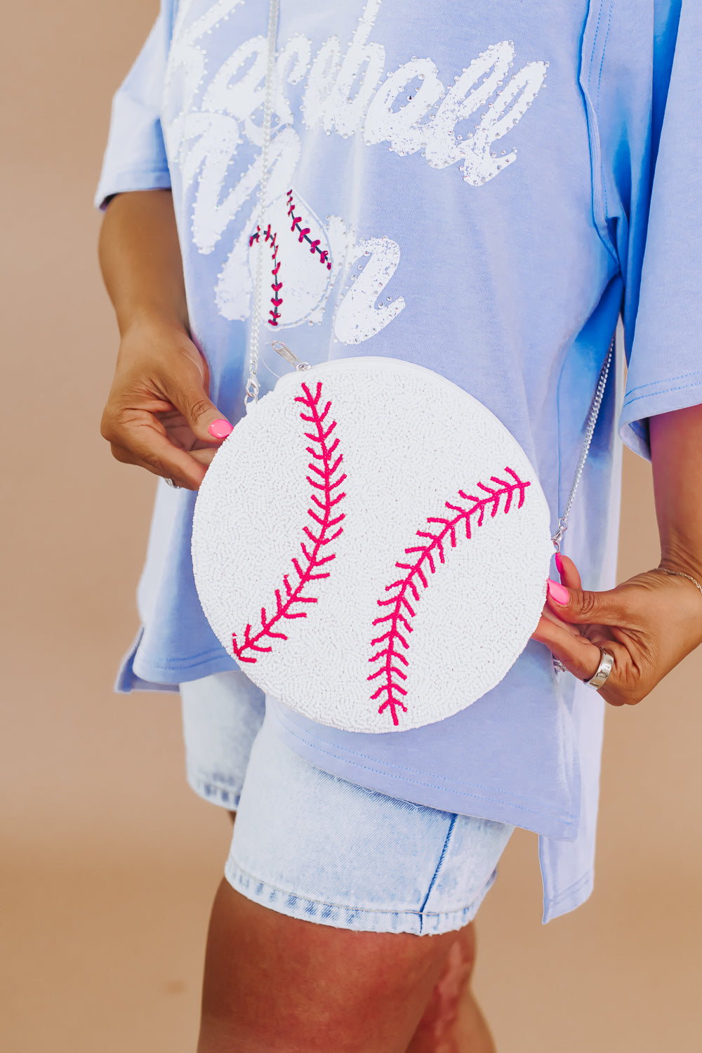 Beaded Baseball Clutch