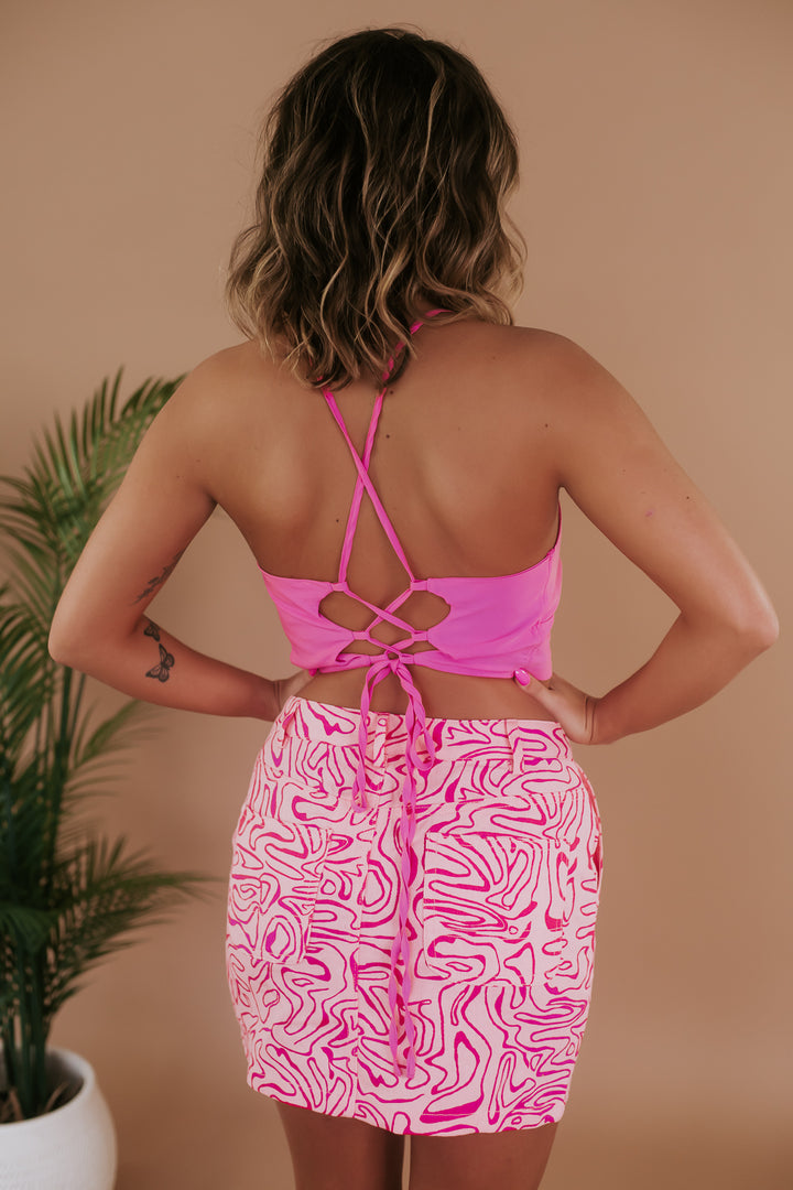 Evening Edge Open Back Top, Pink