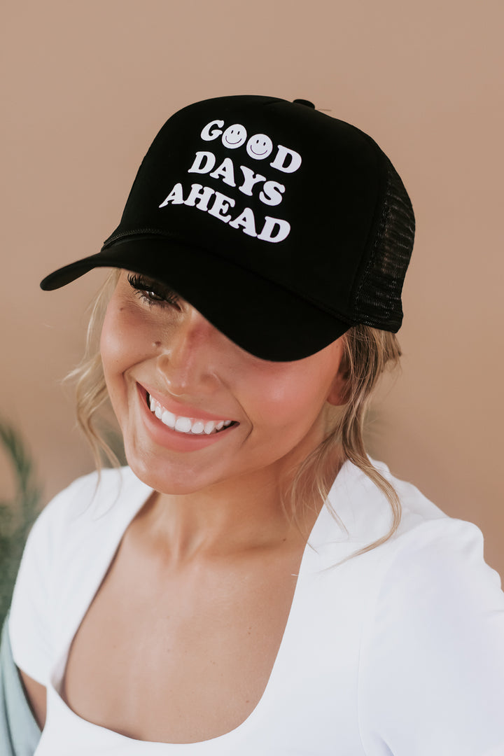 Good Days Trucker Hat, Black