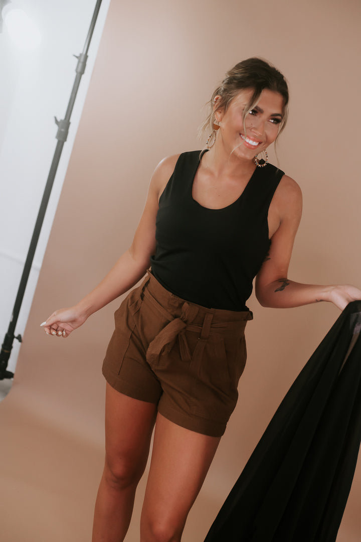 Day To Day High Waist Short, Brown