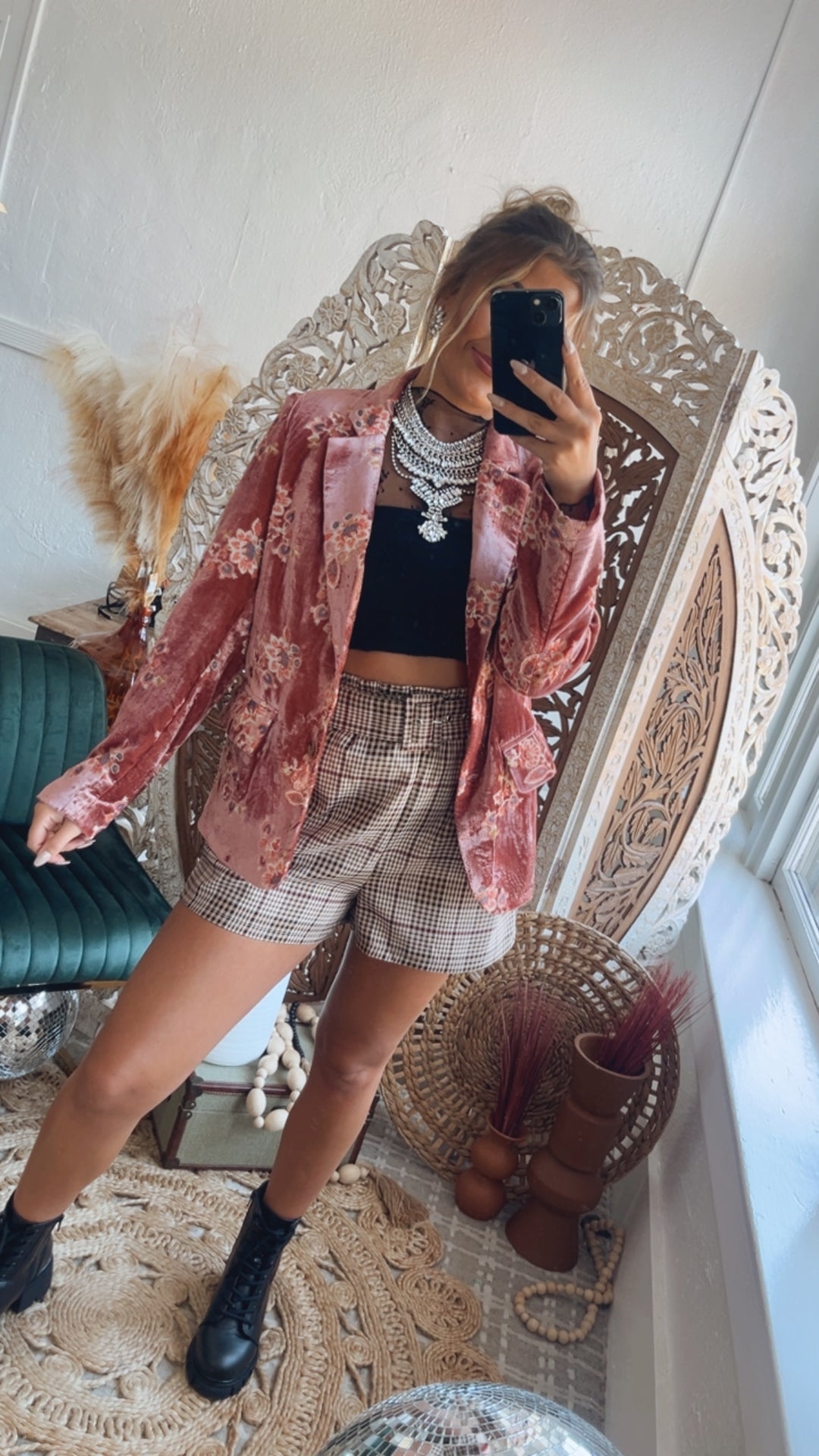 Floral Velvet Blazer