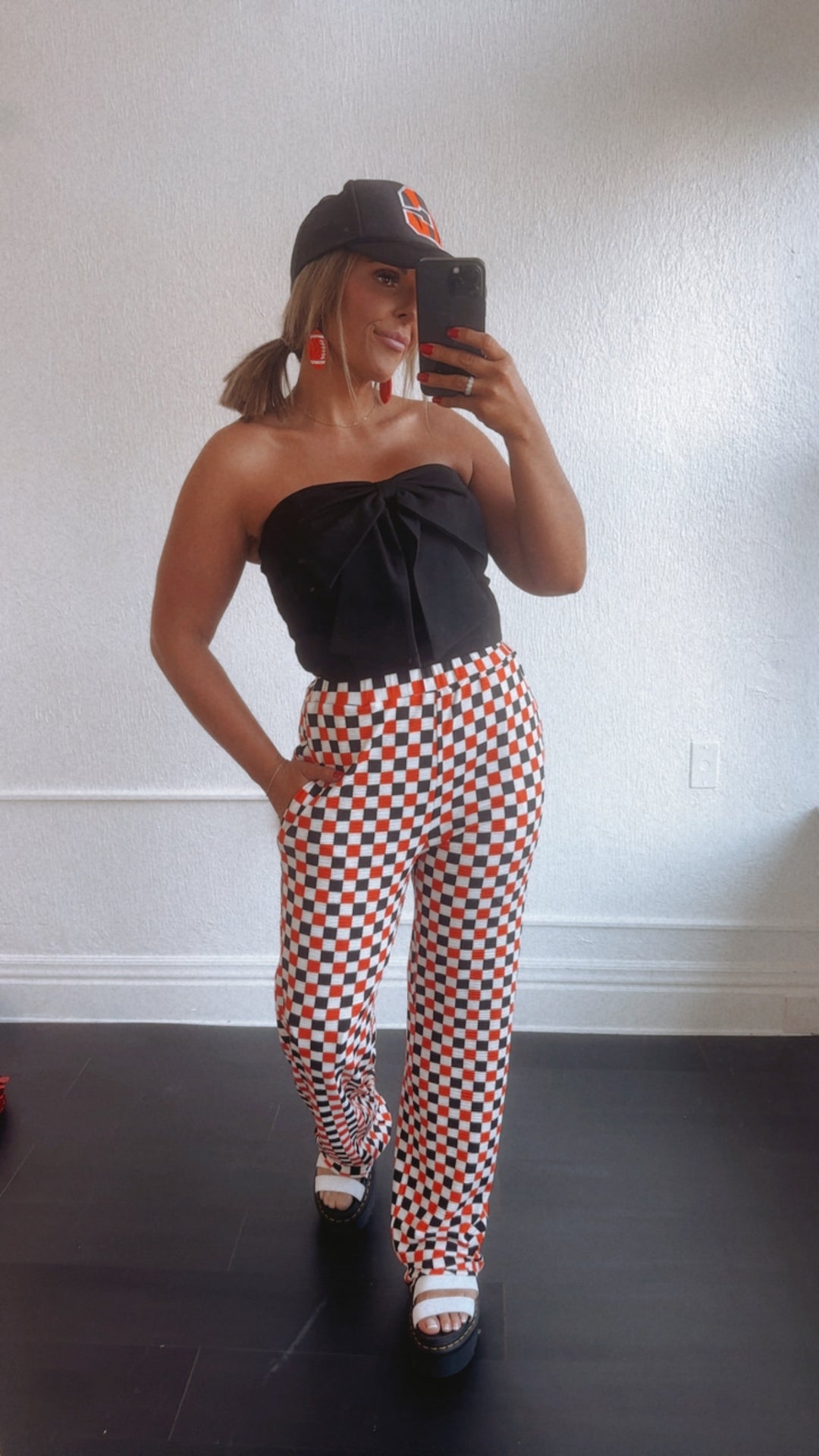 PRE ORDER: 10/1: ECB Exclusive : Kickin' It Checkered Pant, Orange/Black