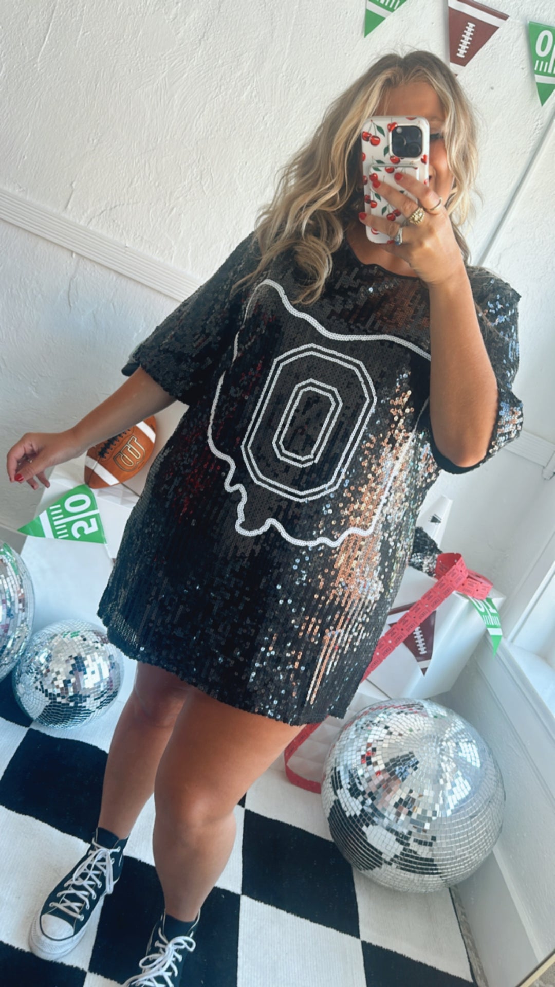 OH Spirit Sequin Dress, Black