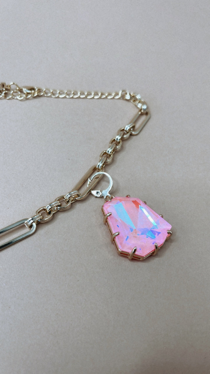 Treasure Jewels: Neon Pink Stone Charm