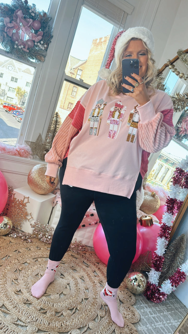 Most Cheer Nutcracker Oversized Sweatshirt, Pink