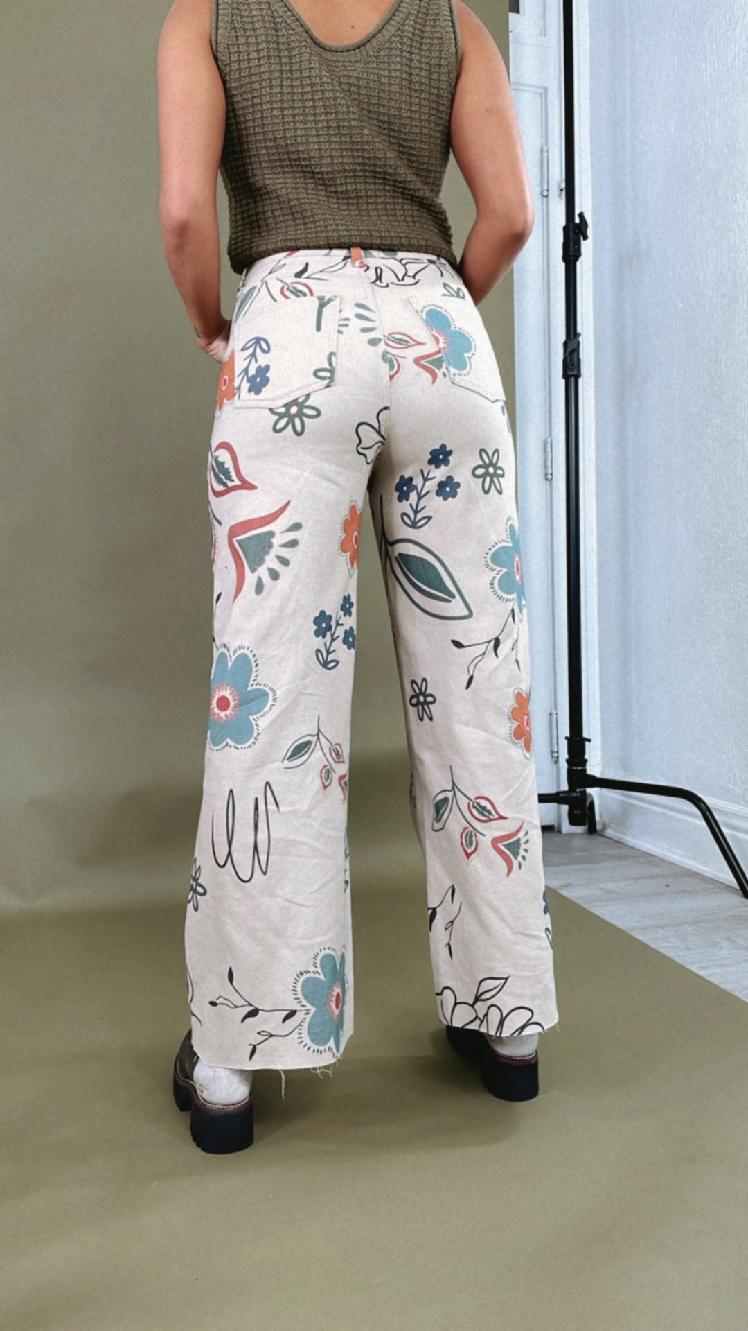 Happier Days Floral Printed Wide Leg Pants