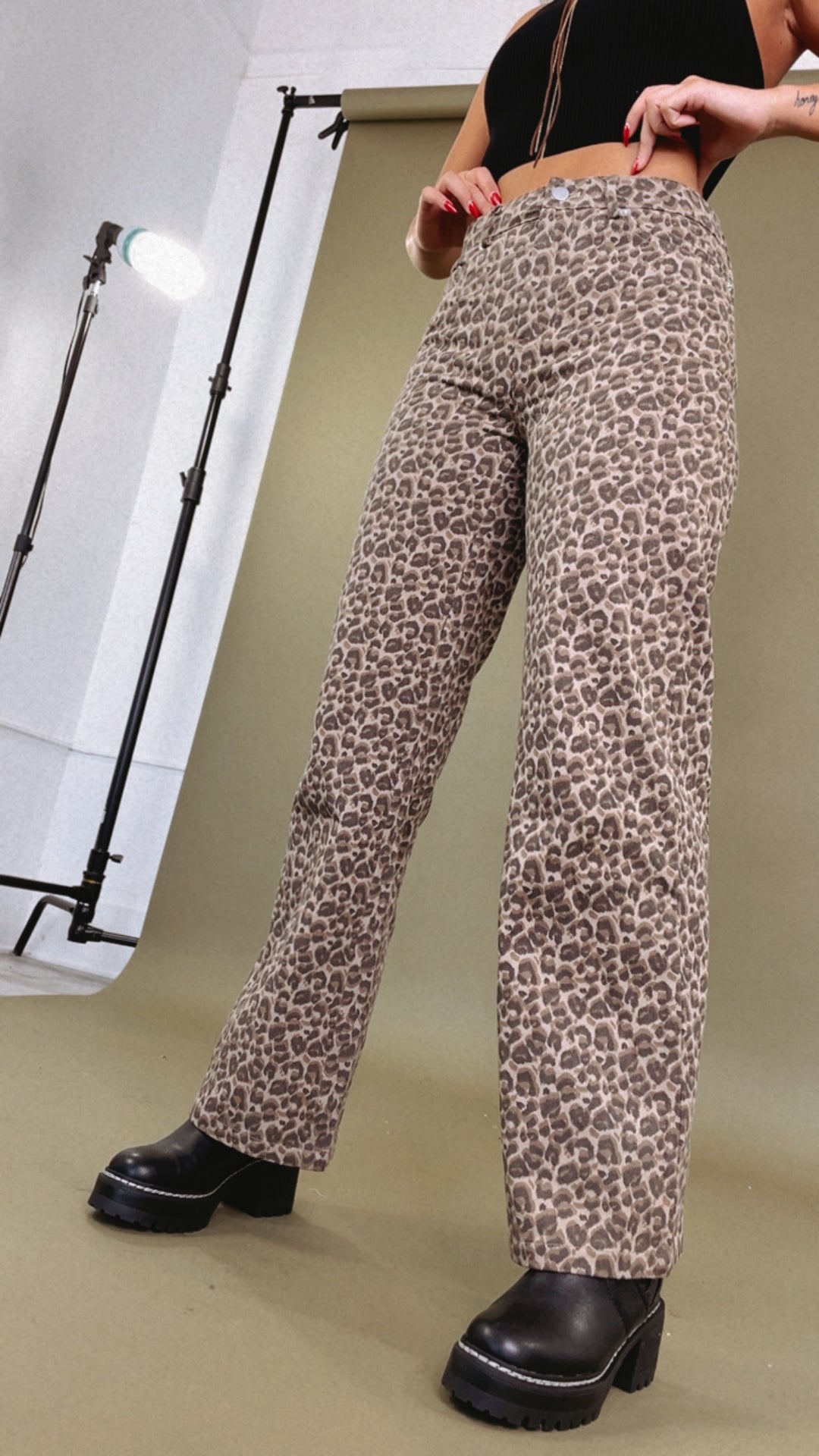 Trending Now Wide Leg Leopard Print Pant