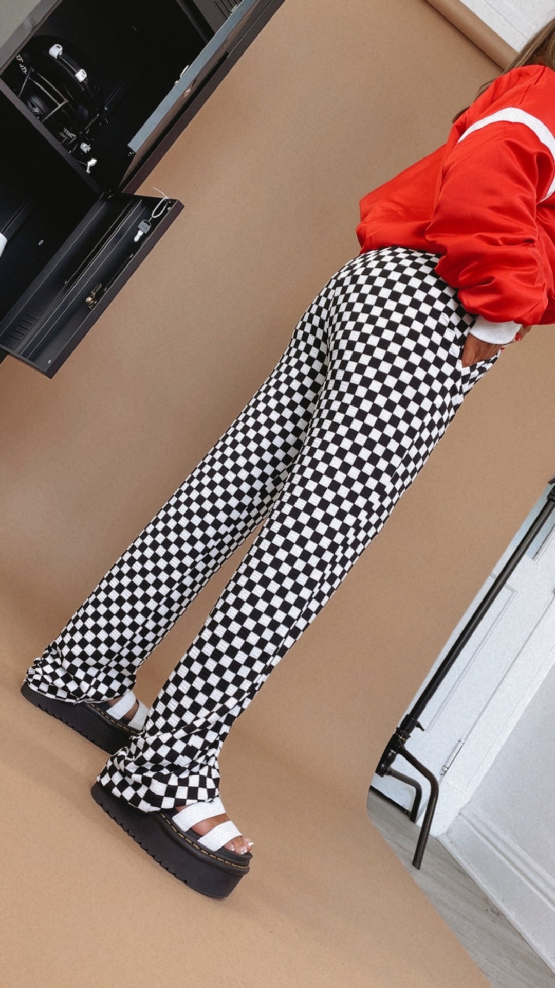 ECB Exclusive : Kickin' It Checkered Pant, White/Black PREORDER shipping 10.1.24