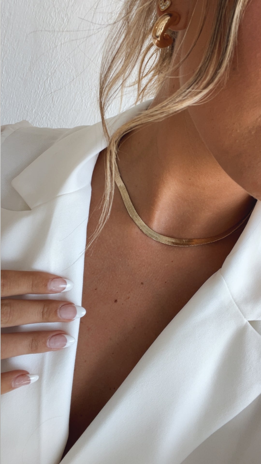 Snake Chain Choker Necklace, Gold