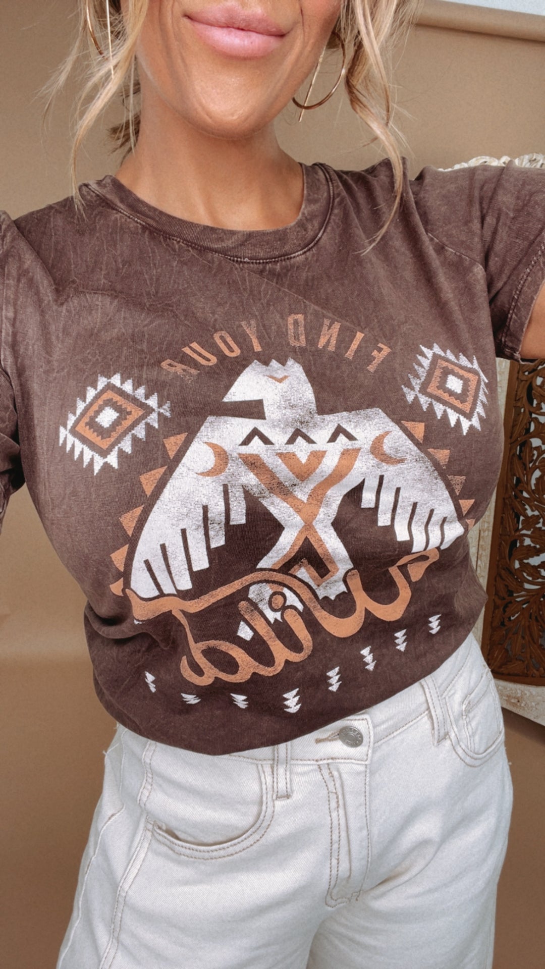 Find Your Wild Graphic Tee,Brown