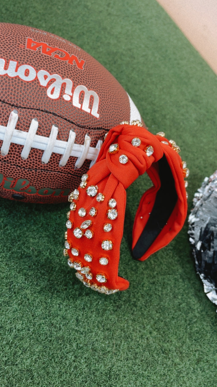 Rhinestone Headband, Orange