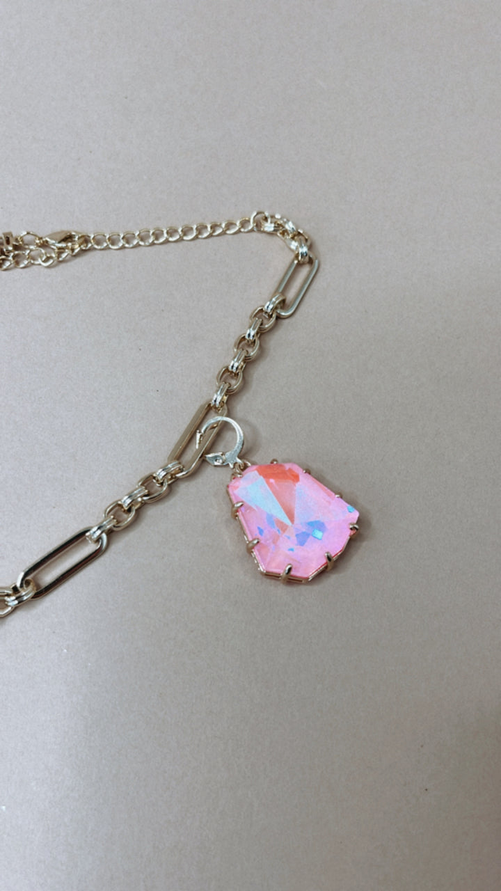 Treasure Jewels: Neon Pink Stone Charm