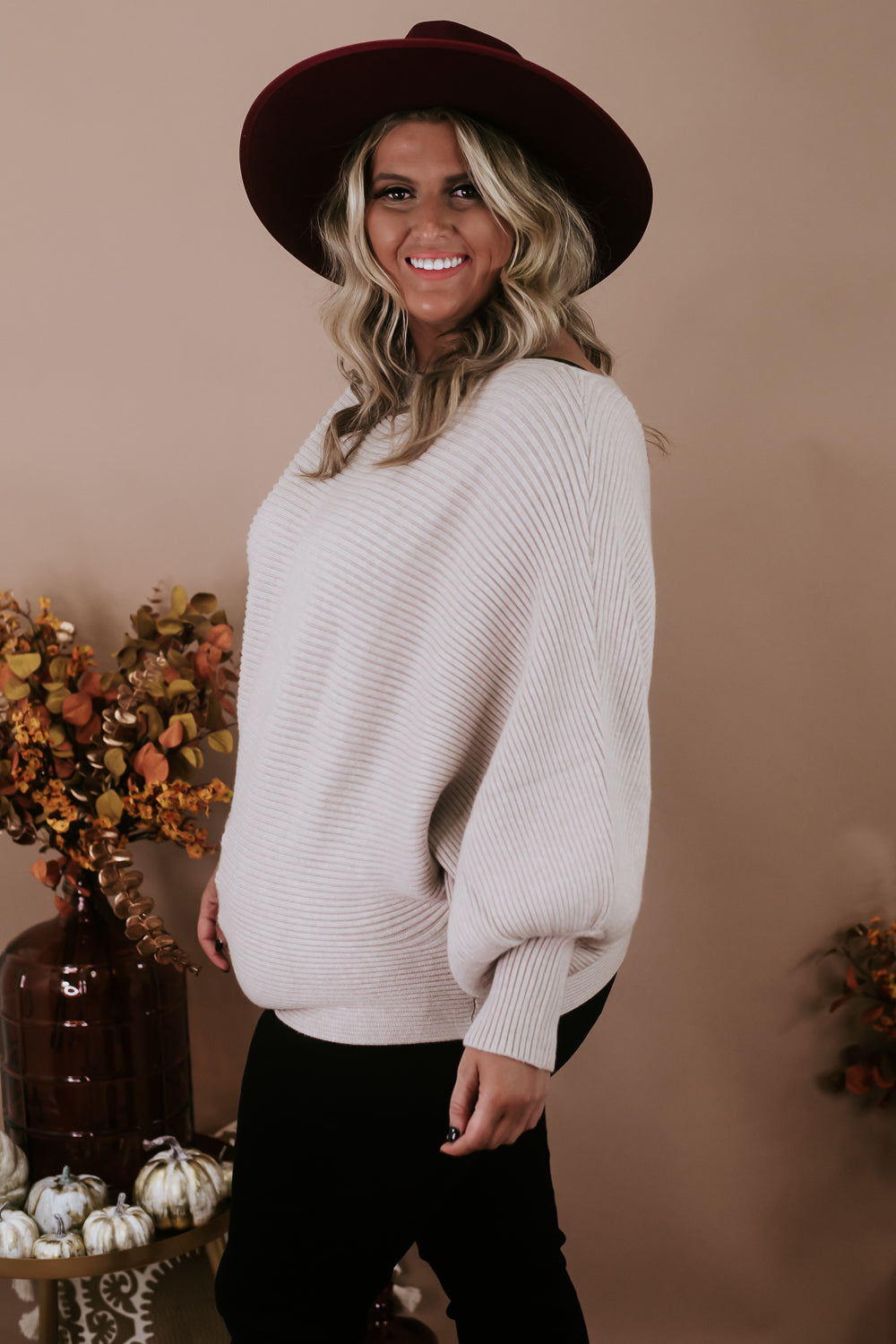 Long Dolman Sleeve Knit Sweater, Taupe – Everyday Chic Boutique