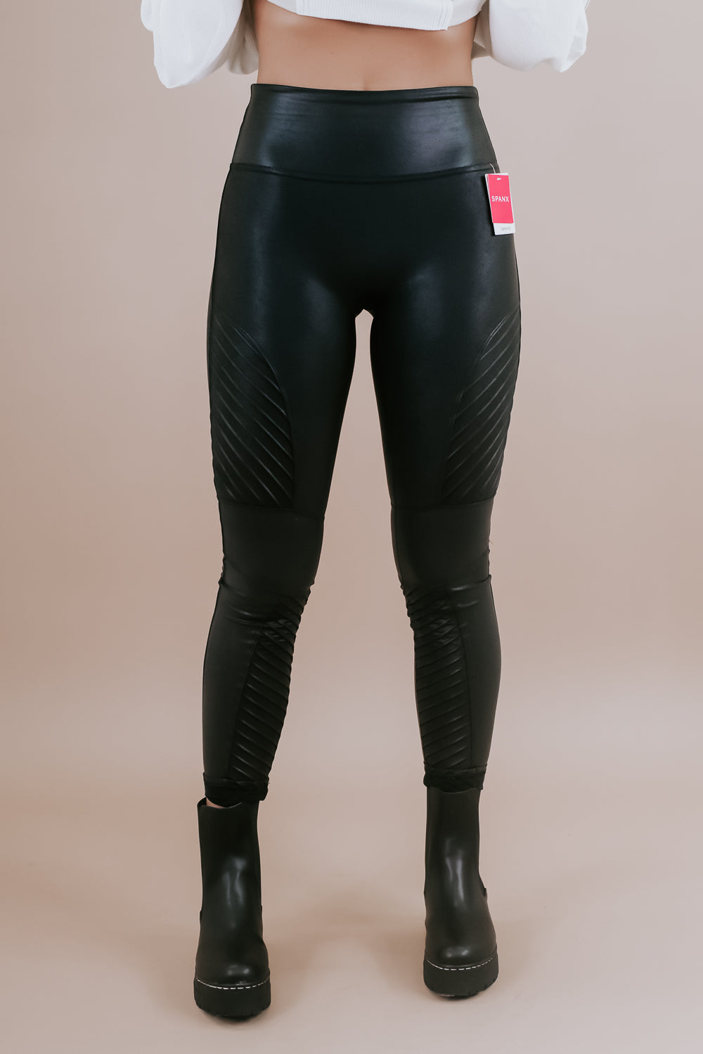 SPANX, Pants & Jumpsuits, Spanx Faux Leather Black Moto Leggings Size  Medium