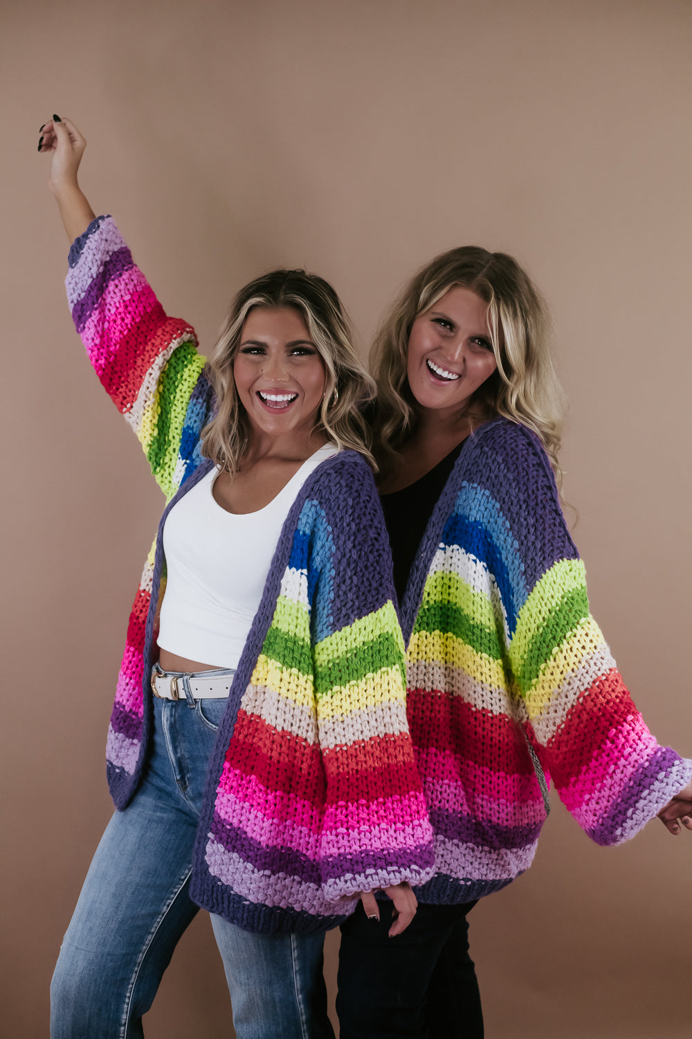 Hand Crochet Oversized Cardigan, Rainbow – Everyday Chic Boutique