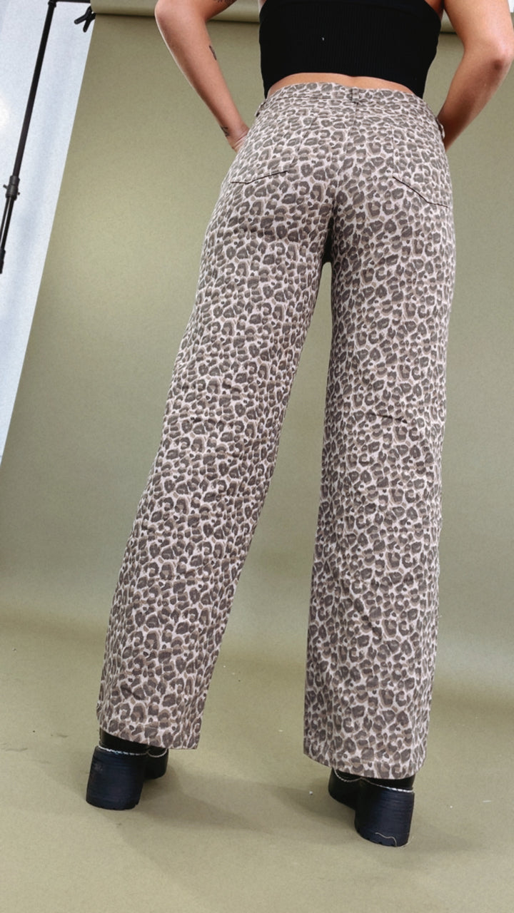 Trending Now Wide Leg Leopard Print Pant