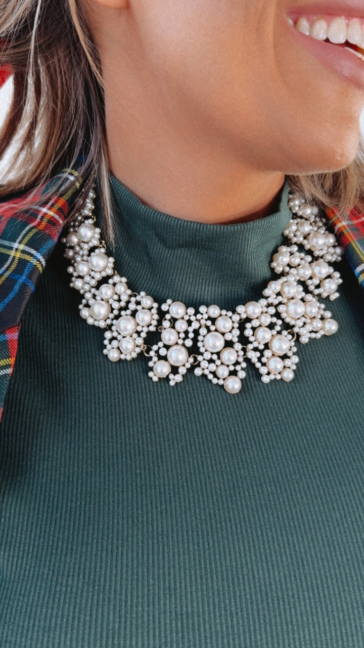 Quinn Chunky Cluster Pearl Necklace