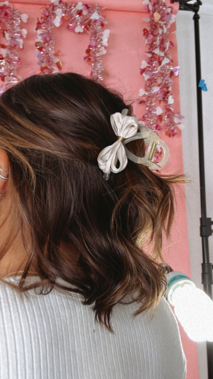 Crush On You Satin Bow Hair Clip