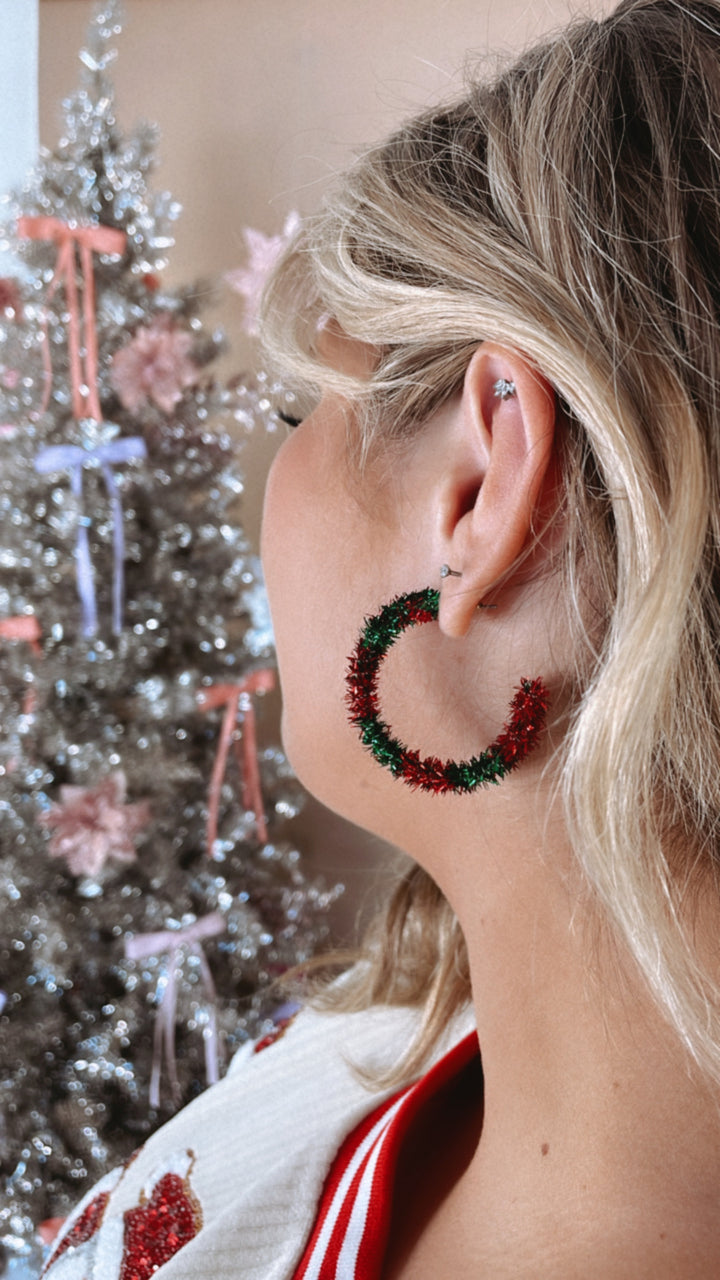 Christmas Tinsel Wreath Hoops, Multi