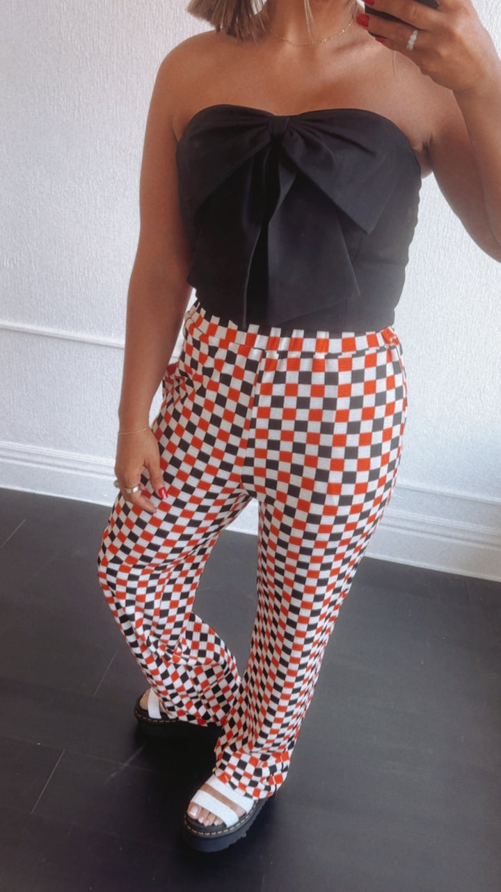 PRE ORDER: 10/1: ECB Exclusive : Kickin' It Checkered Pant, Orange/Black