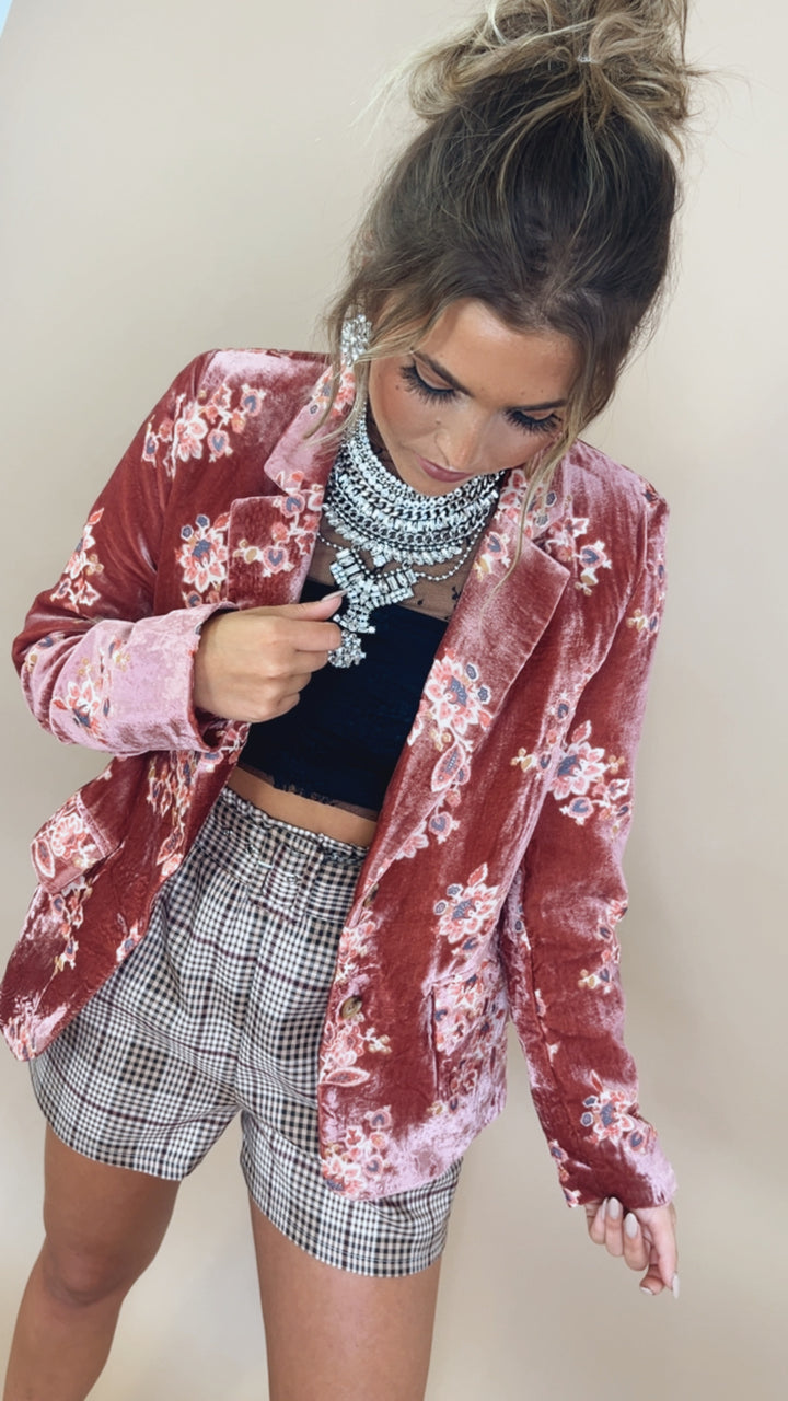 Floral Velvet Blazer