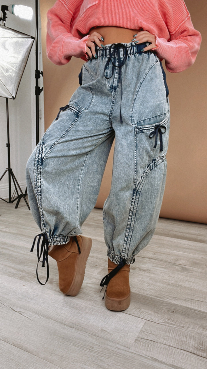 Just Chill Baggy Denim Jogger