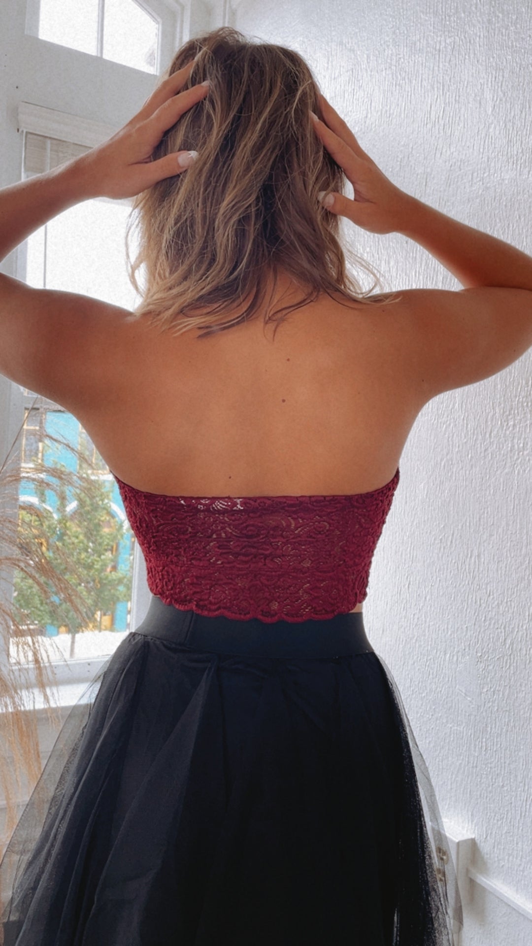 Layer Up Lace Bandeau, Burgundy