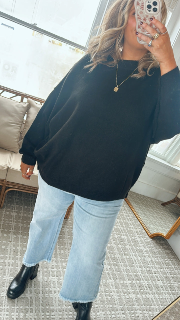 All Cozy Oversized Sweater, Black