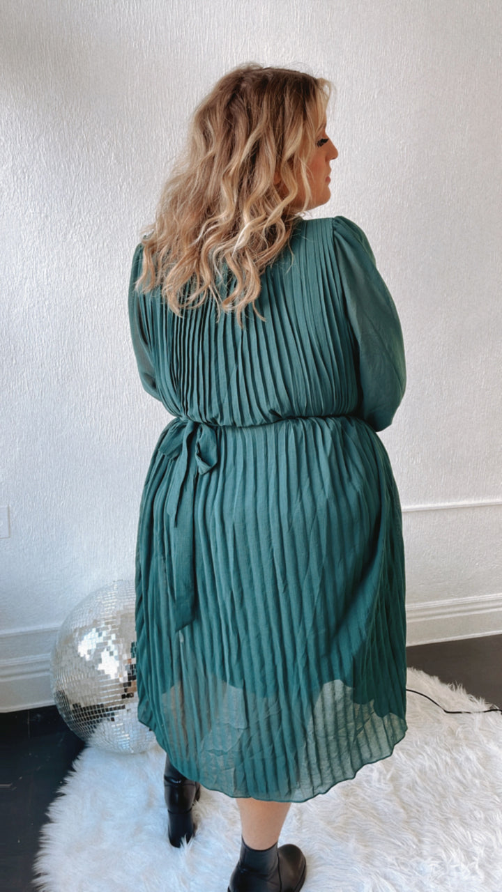 Main Event Long Sleeve Midi Dress, Sea Green