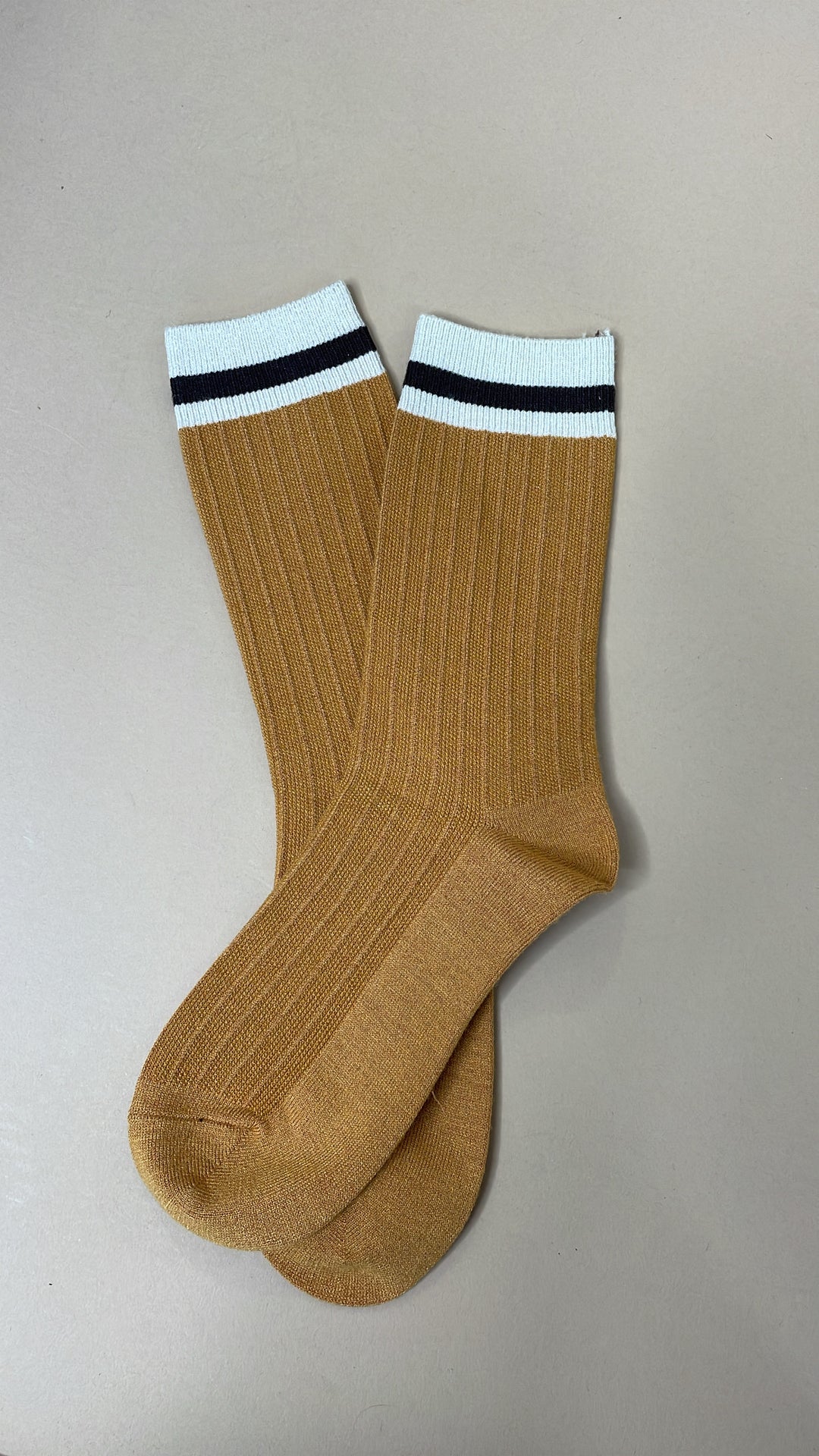 Colorblock Socks, Mustard