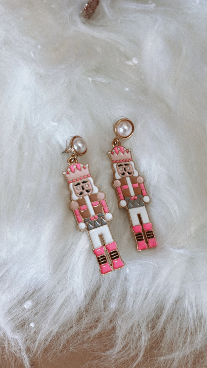 Pink Nutcracker Earrings