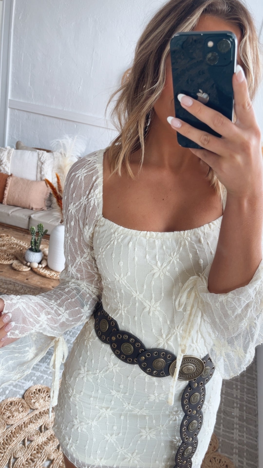 Laurel Lace Mini Dress, Ivory