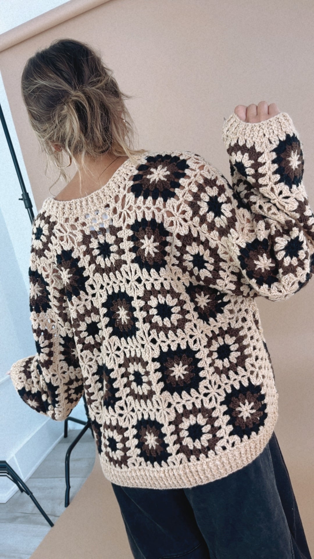 POL: New Horizons Granny Square Knit Cardigan, Multi