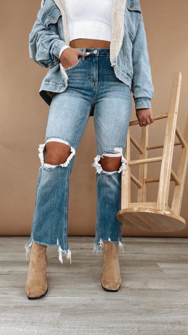 Stevie Straight Leg Jean, Medium RISEN