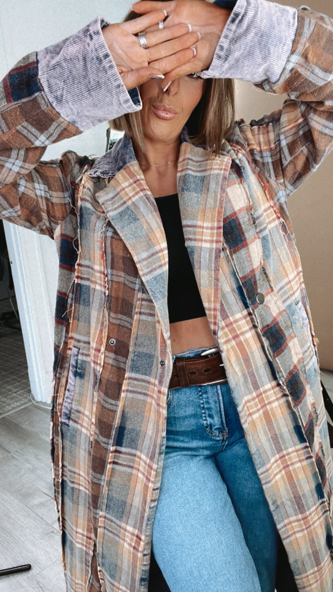 Oli & Hali: Stop & Stare Washed Plaid Jacket