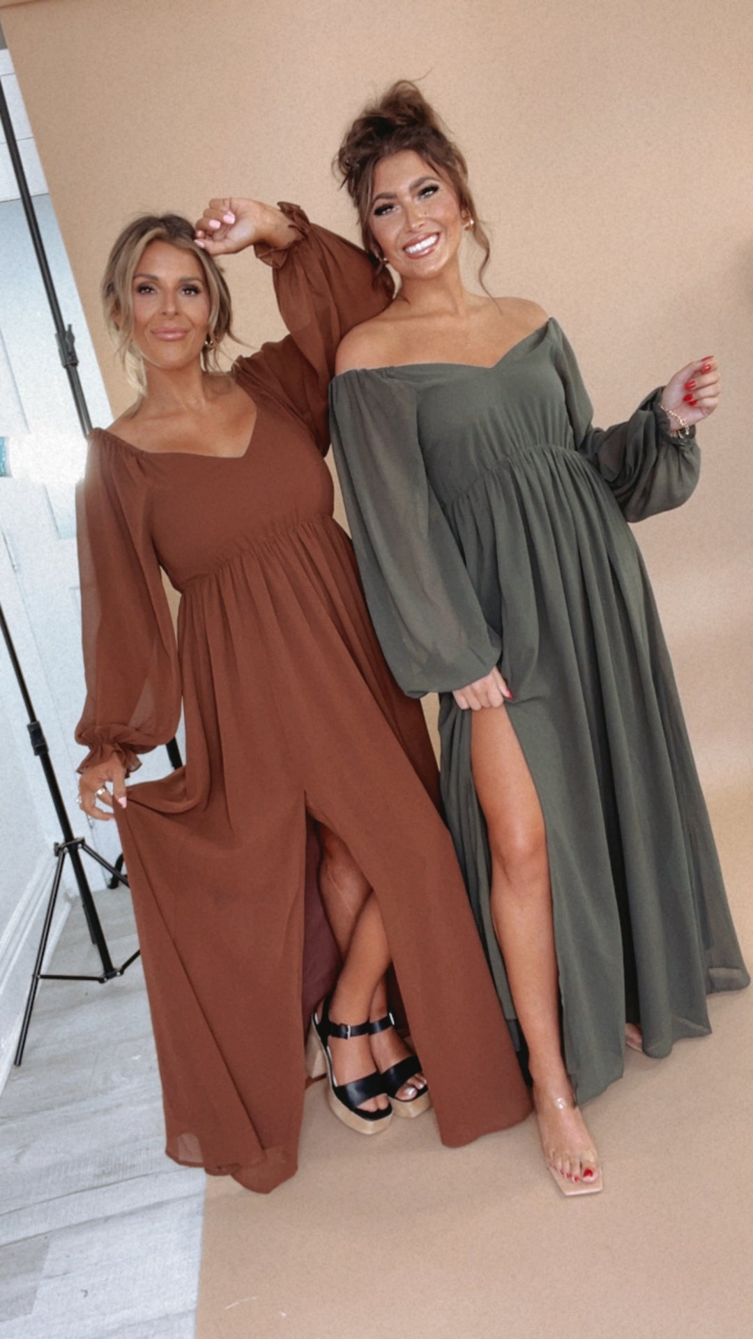 PREORDER 10.7.24 ECB Exclusive: Timeless Romantic Chiffon Maxi Dress, Brown