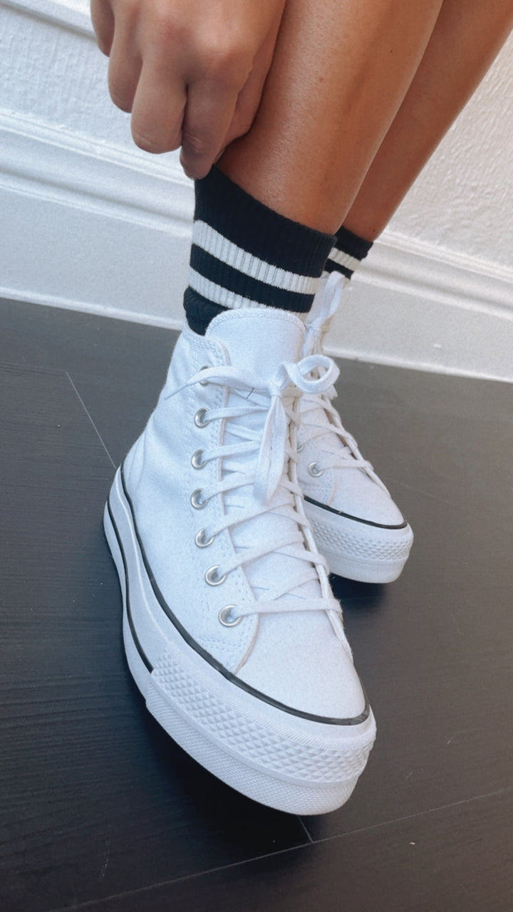 Classic Stripe Sock, Black/ White