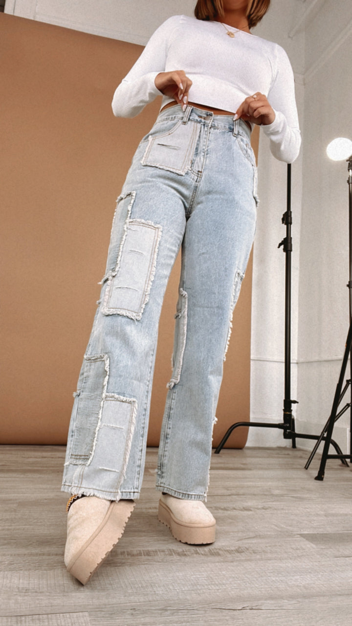 POL: Patchwork Denim Jeans