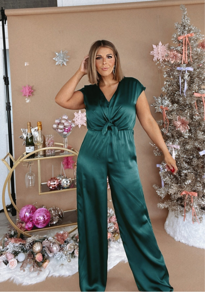 Here For The Party Jumpsuit, Green