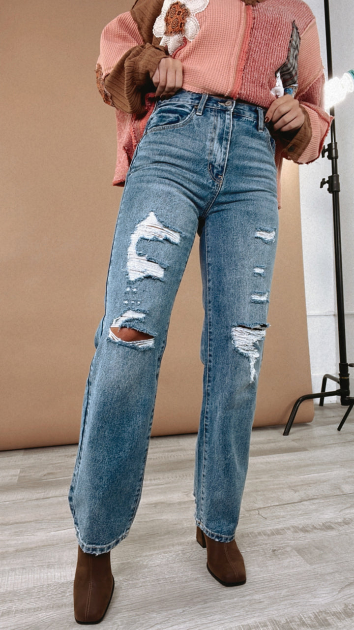 High Rise 90's Denim Jeans, KANCAN