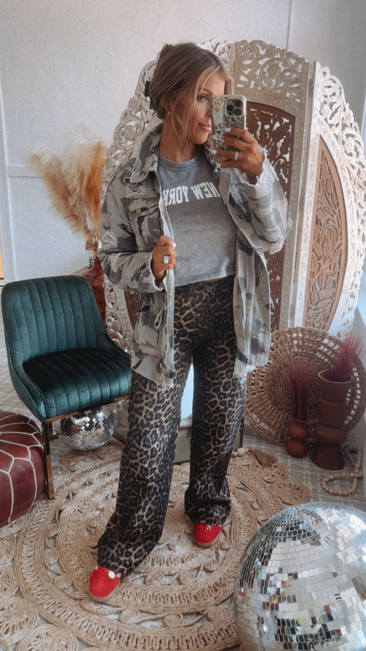 Making Statements Ombré Leopard Print Pants