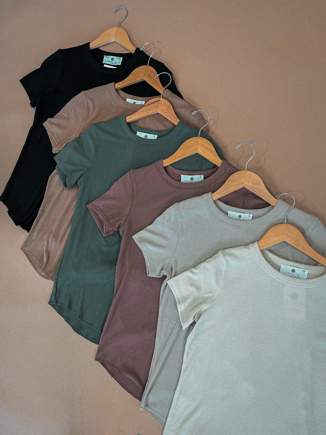 Best Basic Ribbed Tee Shirt, Green